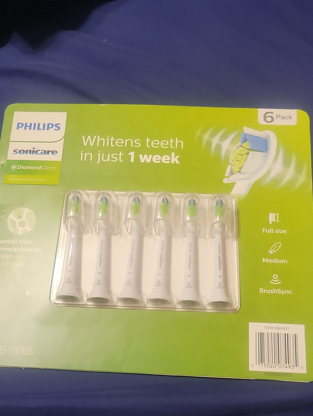 Philips Sonicare Brush Head Pack - White with Green and Blue Accents